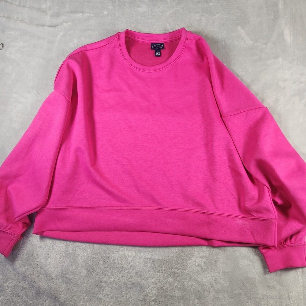 Scoop Pink Boxy Cropped Sweatshirt Pullover Oversized Relaxed Cozy XL Athleisure